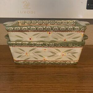 Set of 2 "Temptations" Ceramic Loaf Pans